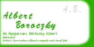 albert boroczky business card