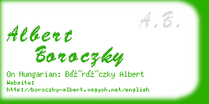 albert boroczky business card